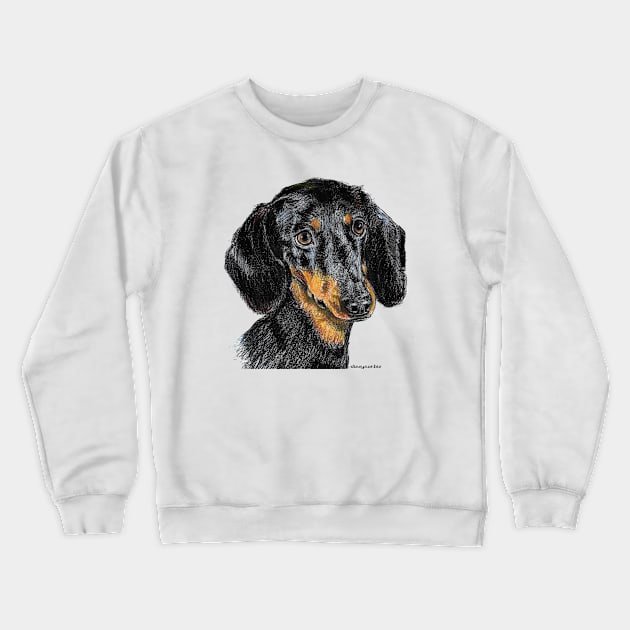 Dachshund illustration Crewneck Sweatshirt by dizzycat-biz